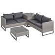 Outsunny Rattan Conservatory Sofa Set with storage - front view