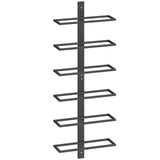 HOMCOM Wall Mounted 6-Tier Wine Rack – Metal Bottle Display Holder for Kitchen, Black