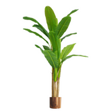 Leaf 180cm Artificial Banana Tree with Copper Metal Planter – Tropical Faux Plant for Home