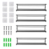 4PCS Spice Herb Jar Rack Holder For Kitchen Door Cupboard Storage Wall Mounted