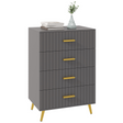 HOMCOM 4 drawer chest with aluminium legs