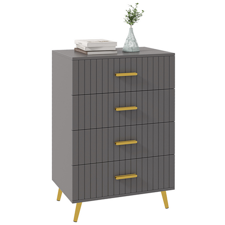 HOMCOM 4 drawer chest with aluminium legs
