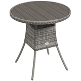Outsunny 4-Seater Outdoor Dining Table with WPC Slatted Top and Steel Frame – Garden Patio Table, Grey