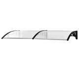 Outsunny Clear Polycarbonate Curved Awning, 80 x 195 x 23cm – Window and Door Canopy, White