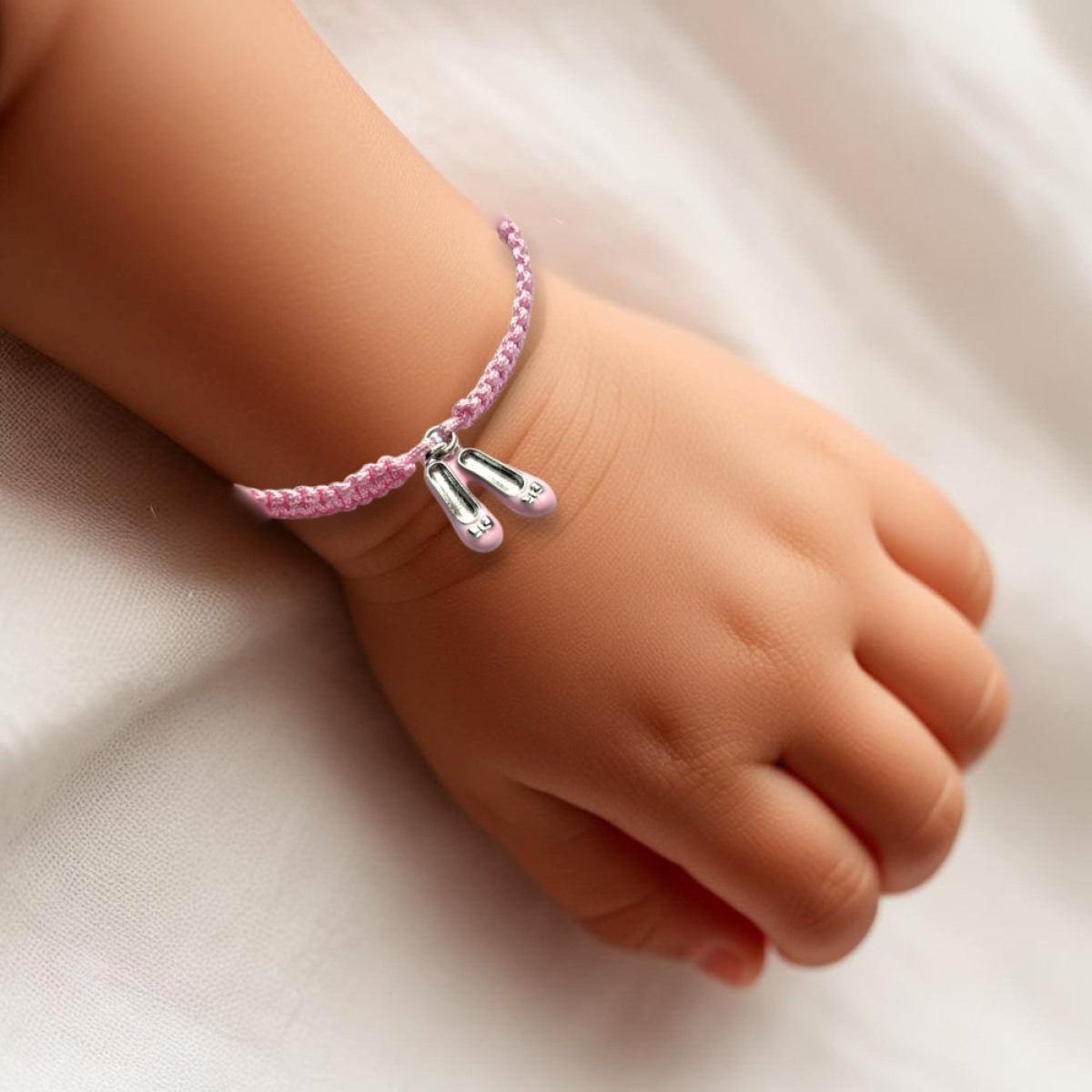 Aye Do Gifts Pink Ballet Shoe Charm Friendship Bracelet with Adjustable Braided Cord – Gift for Dancers