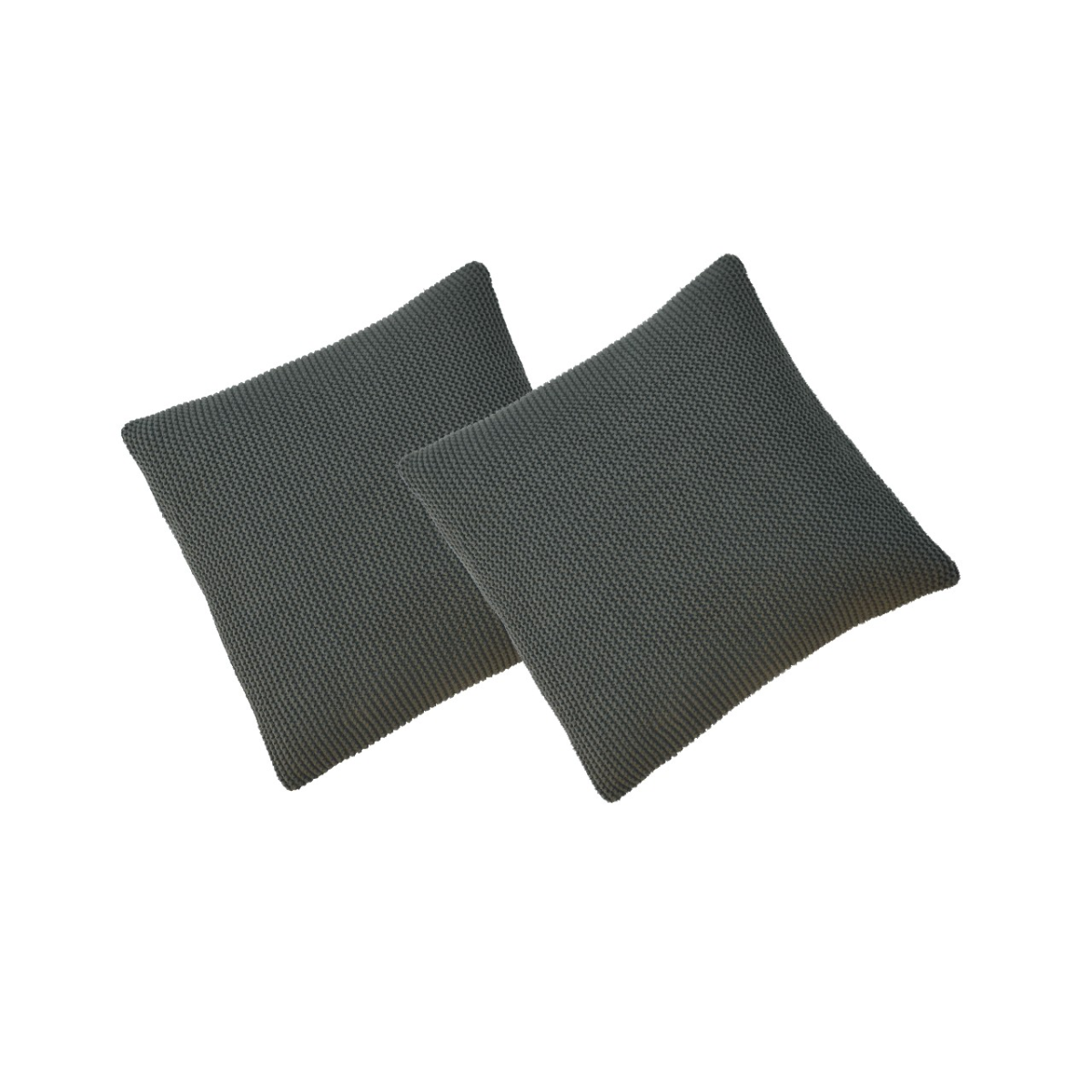 Artisan Furniture Ribbed Cotton Cushions, Set of 2 – Sofa and Armchair Scatter Cushions, Green