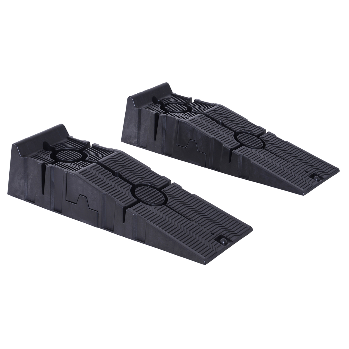 Durhand Heavy Duty 2.5 Ton Plastic Car Ramps – Anti-Skid Interlocking Lifting Ramps for Garage Use