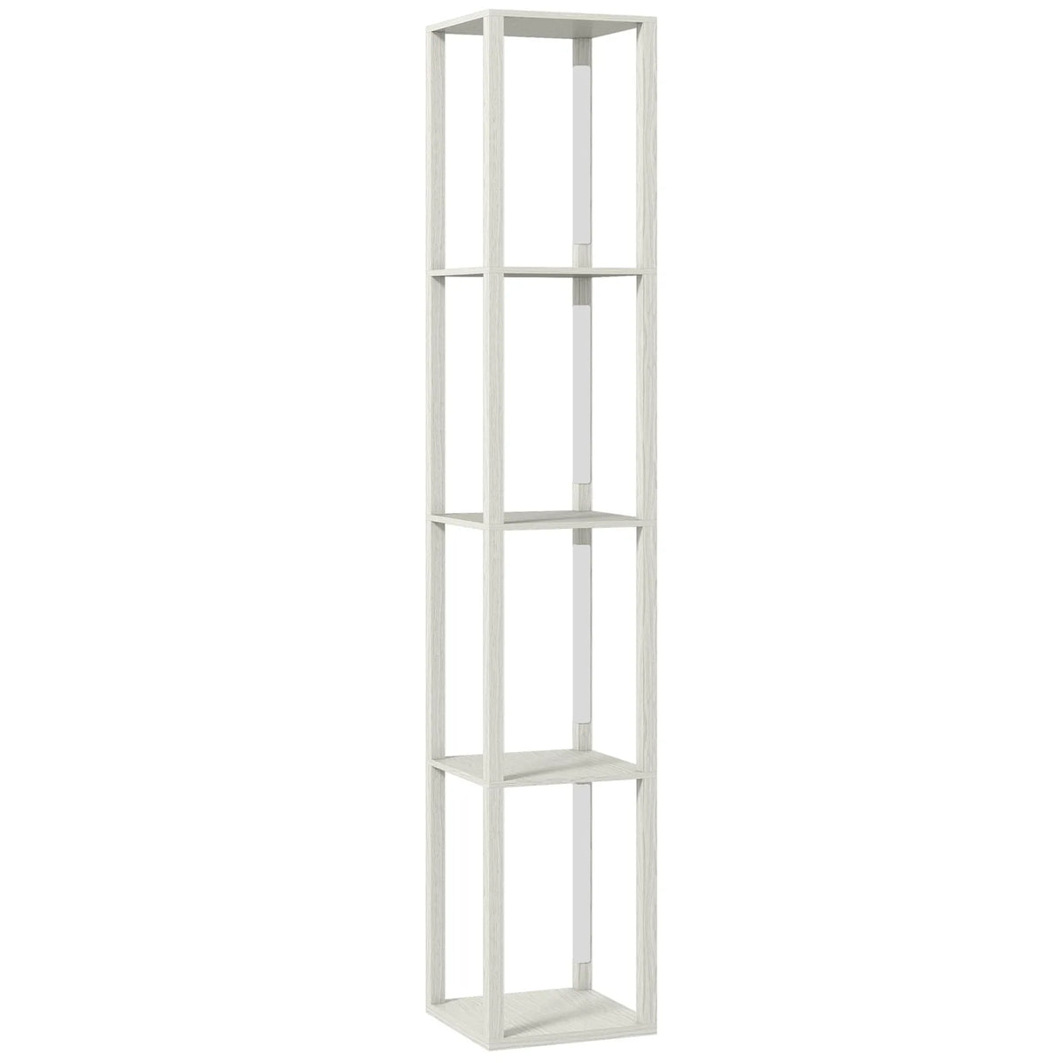 HOMCOM Floor Lamp with Shelves and 3 Brightness Levels – Oak