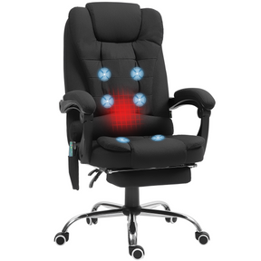 Vinsetto black linen heated massage office chair