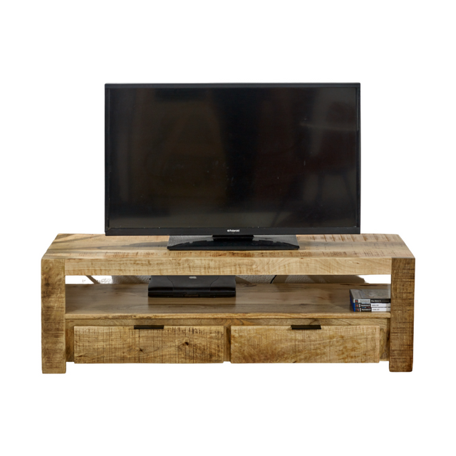 Surrey mango wood TV stand with drawers