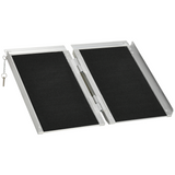 HOMCOM Foldable Duo Wheelchair Ramp with Carry Handle, 72 x 61cm – Aluminium Mobility Ramp, 270kg Load
