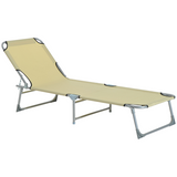 Outsunny Folding Camping Cot & Sun Lounger with 4-Level Adjustable Back – Portable Camp Bed for Festivals