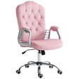 Vinsetto pink velvet office chair