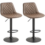 Brown swivel bar chairs set of 2