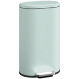 HOMCOM 30L Pedal Kitchen Bin with Soft-Close Lid & Removable Bucket – Curved Modern Design, Green