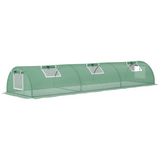 Outsunny 3m Portable Mini Greenhouse Tunnel with 140gsm PE Cover & 5 Mesh Windows – Crop Protection