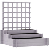 Outsunny 3-Tier Wooden Trellis Planter, 95x95x110cm – Grey