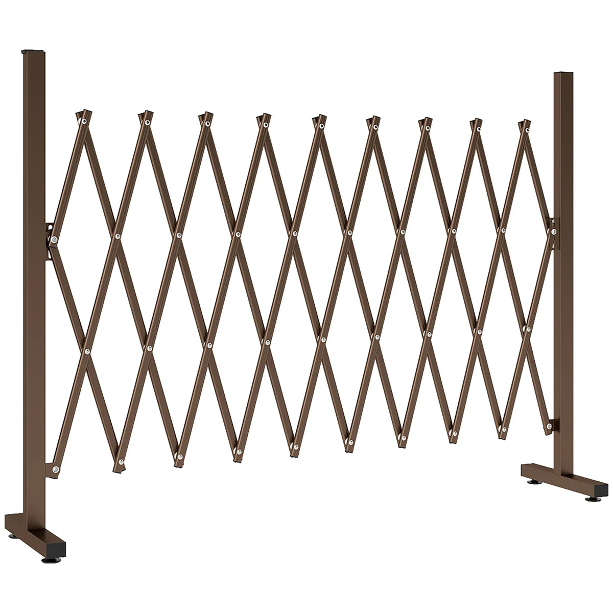 Outsunny Expanding Trellis Fence – Freestanding Foldable Garden Screen Panel, 250 x 103.5cm, Dark Brown
