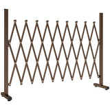 Outsunny Expanding Trellis Fence – Freestanding Foldable Garden Screen Panel, 250 x 103.5cm, Dark Brown