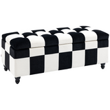 Velvet button-tufted storage ottoman