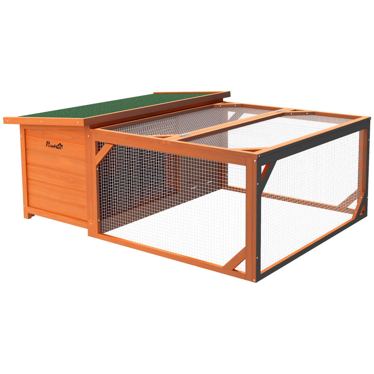 Wooden Rabbit Hutch with Run – Weather-Resistant Outdoor Small Animal House for Rabbits and Guinea Pigs