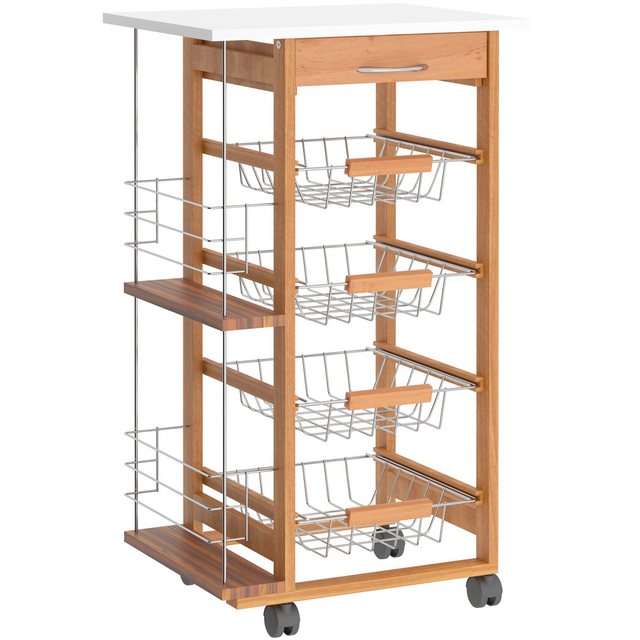Brown kitchen island trolley