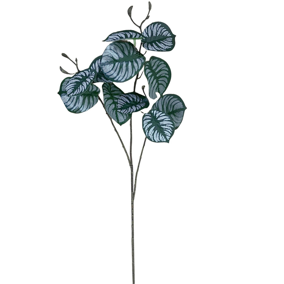 Leaf 70cm Artificial Zebra Foliage Stem with Wired Stem – Realistic Faux Greenery for Vases & Displays
