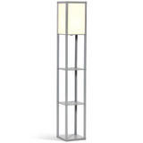 Storage Shelf Floor Lamp – Grey