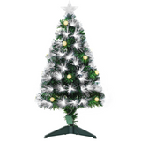HOMCOM 3ft White Light Christmas Tree with 90 LEDs, Star Topper and Tri-Base – Pre-Lit Home Decoration