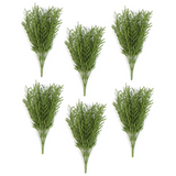 Leaf Pack of 6 Fire Resistant Artificial Mini Grass Foliage Stems, 40cm – Bare Stem Greenery for Home & Office