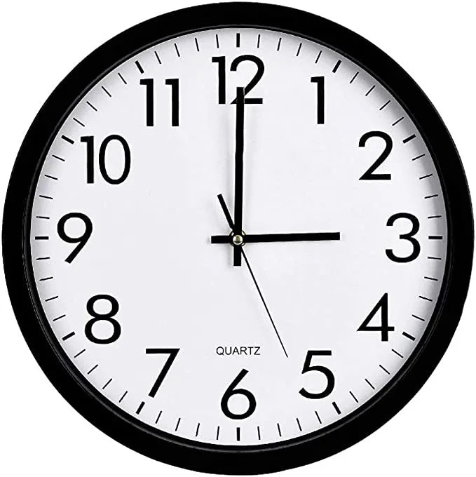 Standard Round Wall Clock – Classic Home Decor Timepiece, Assorted Colours