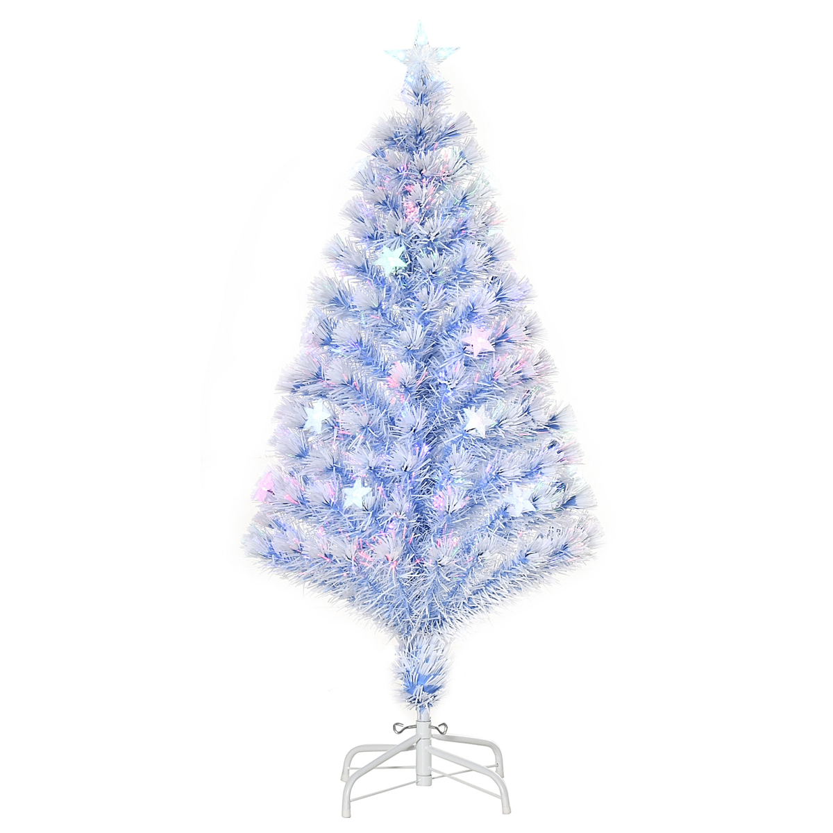 4ft white fibre optic Christmas tree