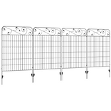 Outsunny 4-Piece Decorative Garden Fence Panels, 3.5m Total Length – Flower Bed Border & Animal Barrier