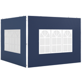 Outsunny Gazebo Side Panels with Windows, 2-Pack for 3x3m / 3x6m Canopy Frames – PE Plastic, Blue