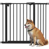 PawHut Adjustable Metal Pet Safety Gate with Extension & Auto-Close Door – Doorway & Stair Barrier, Black