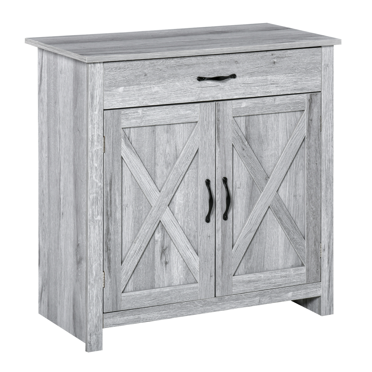 Grey farmhouse barn door sideboard buffet cabinet