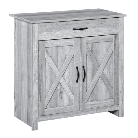 Grey farmhouse barn door sideboard buffet cabinet