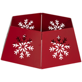 HOMCOM Hexagon Christmas Tree Base Cover with Hollow Snowflake Patterns – Festive Tree Stand Skirt, Red