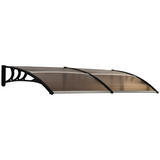 Outsunny Curved Polycarbonate Door and Window Awning, 80 x 195 cm – UV, Rain and Snow Canopy, Clear and Black