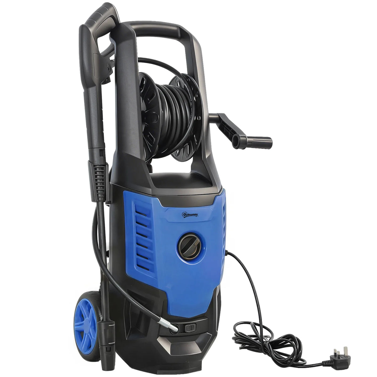 Outsunny 2200W High Pressure Washer, 170 Bar, with Adjustable Nozzle, 6m Hose and Snow Foam Bottle, Blue