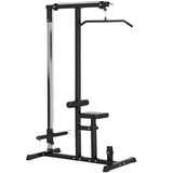 HOMCOM Power Tower with Lat Pulldown, Seated Row & Adjustable Seat – Home Gym Pull Up Station, 100kg Max Load