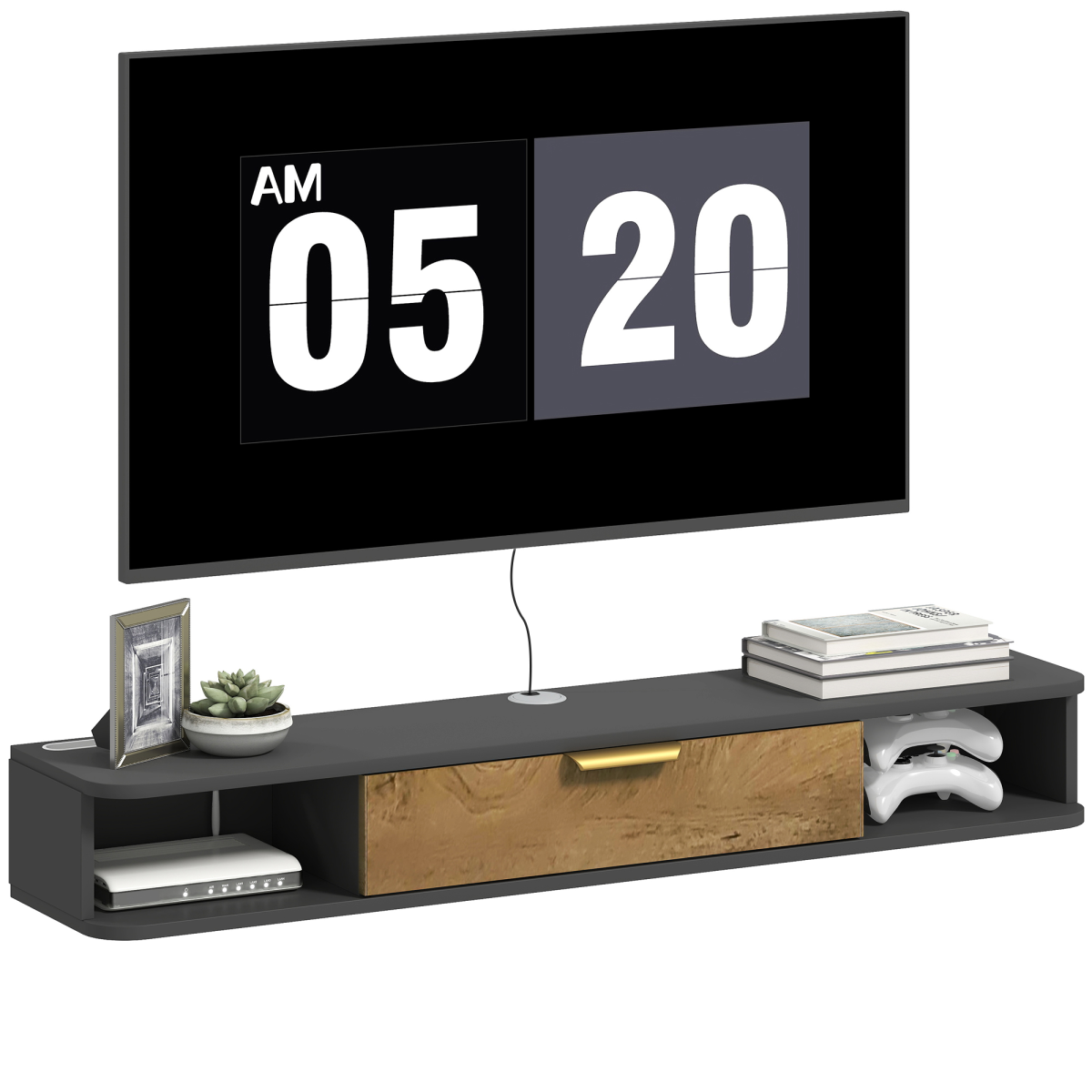 HOMCOM grey floating TV unit