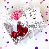 Aye Do Gifts Best Friend Mini Gift Hamper with Silver Heart Necklace, Dried Flower Bouquet & Chocolates