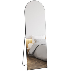 HOMCOM black curved full length mirror
