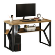 K-leg computer writing desk with storage shelf