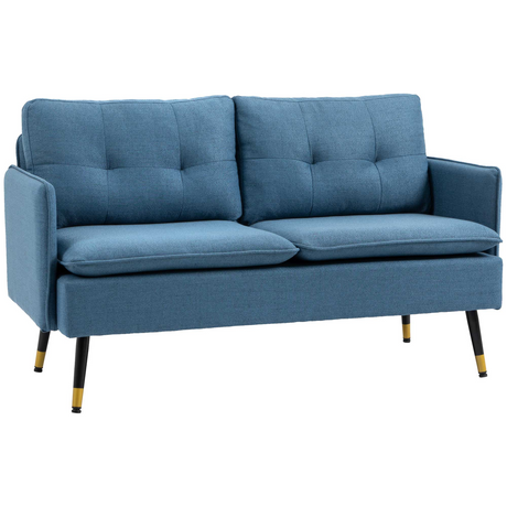 HOMCOM dark blue button tufted loveseat