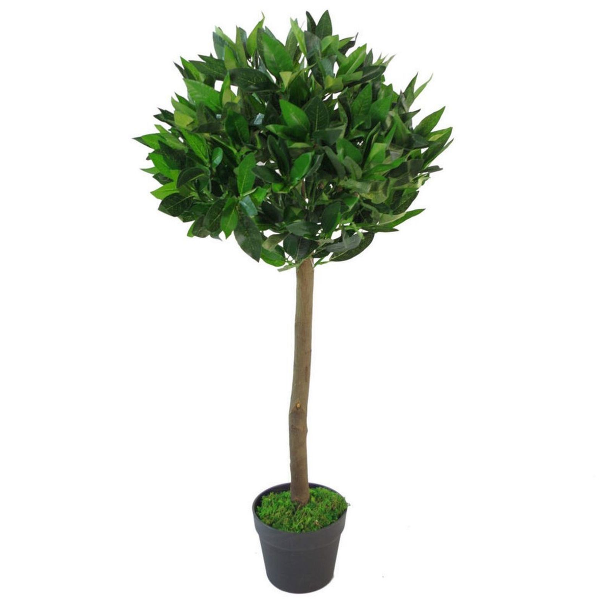 Leaf Design UK Artificial Bay Laurel Topiary Ball Tree, 90cm – Realistic Leaves & Berries in Pot