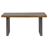 Solid wood and metal dining table