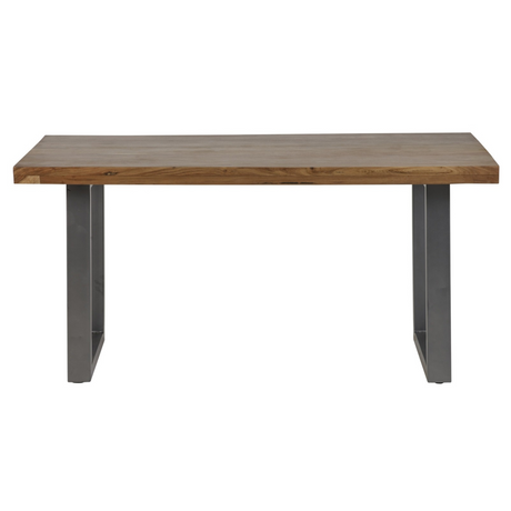 Solid wood and metal dining table