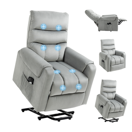 HOMCOM grey power lift recliner chair